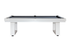 The Lanai slate pool table by American Heritage in a Pearl White finish with black felt pictured against a white background.